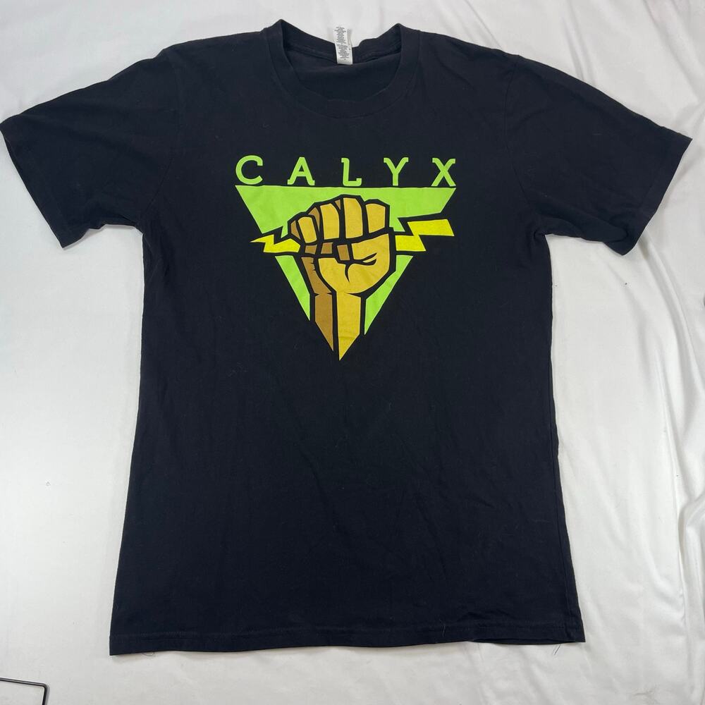 Royal Apparel Calyx Graphic T-Shirt Black Neon Green Fist Logo Men’s Size Medium